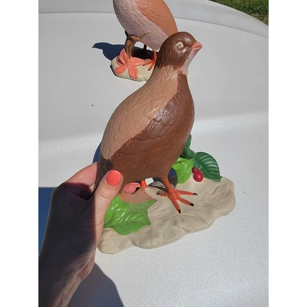 Holland Mold QUAIL Figurines Male & Female Ceramic Bird Set Handpainted Vintage